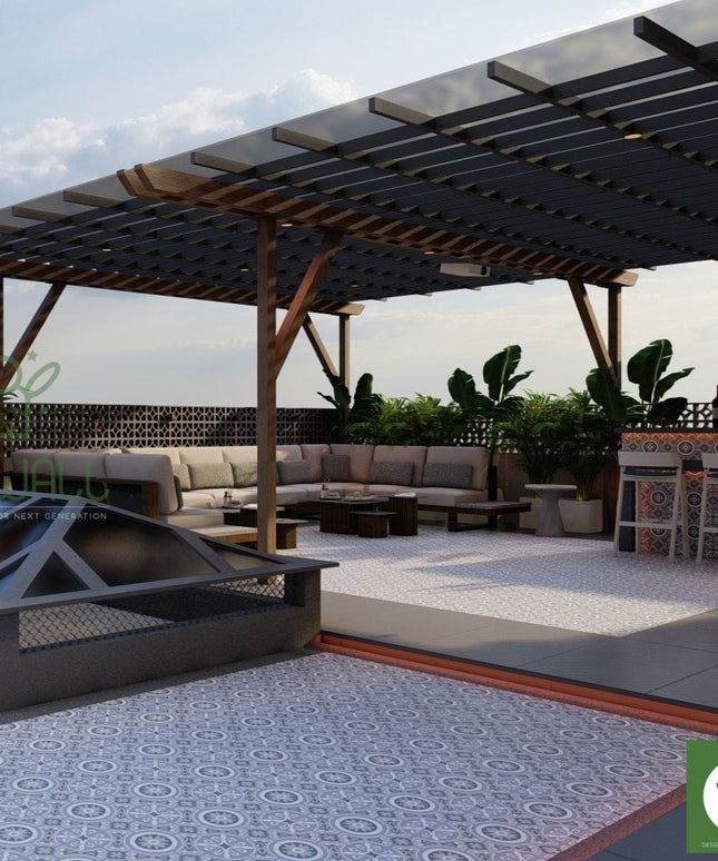 Rustic Twilight Pergola (Per Sqft)