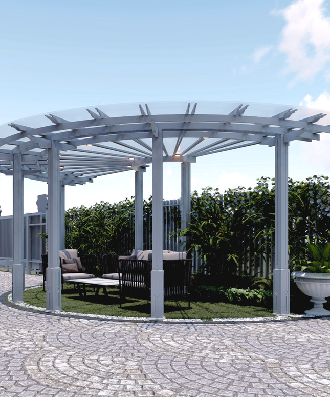 Lunar Crescent Pergola (Per Sqft)